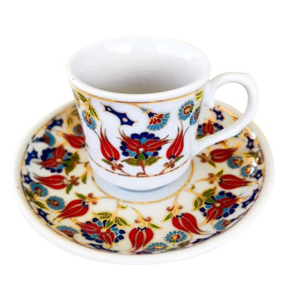 TÜRK-ÇİNİ DESENLİ PORSELEN TÜRK KAHVESİ FİNCANI